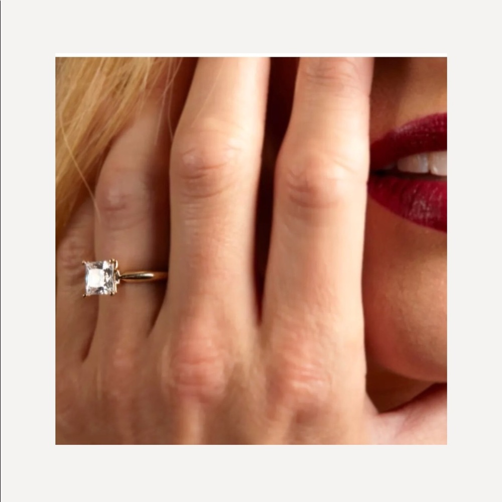 2.85 CT Princess Cut Solid 14K Gold Ring - Picture 4 of 8